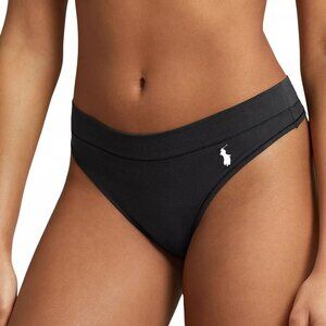 Polo Ralph Lauren Club Cotton Thong Panty Onyx - 4P2020